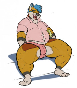 anthro briefs button_(fastener) clothing collared_shirt dress_shirt male overweight overweight_male shirt shirt_too_small solo straining_buttons straining_clothing stretched_clothing topwear underwear husky2paws kooper_(koopershiba) canid canine mammal full-length_portrait hi_res portrait