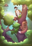 4_toes bird_watching collar dreadlocks feet in_tree male nude nude_taur plant solo stripes toes tree falirchik trevor_(greycait) felid felid_taur feline mammal mammal_taur taur 2024 absurd_res colored digital_drawing_(artwork) digital_media_(artwork) hi_res shaded