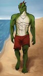 abs anthro biceps claws male muscular muscular_anthro muscular_male pecs pupils scales scar slit_pupils solo spikes spikes_(anatomy) fletcher236 gorn_(species) lizard reptile scalie hi_res