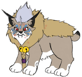 brown_body brown_fur facial_markings feral fur head_markings humor kiss_mark male markings red_eyes solo tusks bakaknight bandai_namco digimon digimon_beatbreak cougarmon digimon_(species) hi_res