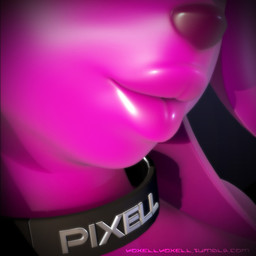 ambiguous_gender anthro collar glistening hair lips long_ears machine mouth_shot name_tag open_mouth purple_body purple_hair purple_nose purple_skin solo text text_on_collar thick_lips voxell_voxell pixell android domestic_cat felid feline felis hybrid lagomorph leporid mammal rabbit robot 1:1 3d_(artwork) digital_media_(artwork) hi_res