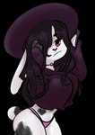 anthro clothing female hair hat headgear headwear jewelry long_hair longsleeve necklace panties simple_background solo transparent_background underwear white_body lostwisdom lagomorph leporid mammal rabbit alpha_channel