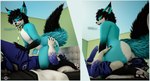 anal animal_genitalia animal_penis anthro arched_back bed bedroom big_butt black_hair blue_body blue_fur blue_penis blush bodily_fluids butt butt_heart butt_sniffing canine_genitalia canine_penis claws dialogue duo erection facesitting fur fur_markings furniture genital_fluids genitals growling hair hand_on_butt hand_on_leg hand_on_thigh inside leaking_precum licking looking_at_another male male/male markings on_bed oral pawpads paws penis precum red_eyes rimming rimming_male sex sheath simple_background sitting_on_another smile sniffing surprised_expression text tongue two_panel_image vrchat_model whiskers white_body white_fur white_pawpads white_penis syn-blue syntax_blue volt_(voltaicharbor32) canid canine fox hybrid mammal true_fox 2025 3d_(artwork) digital_media_(artwork) hi_res