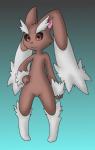 anthro biped featureless_crotch male red_eyes solo yorusagi nintendo pokemon generation_4_pokemon lagomorph lopunny mammal pokemon_(species) 2016 hi_res