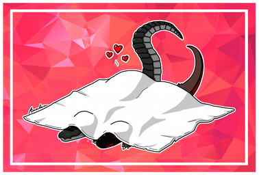 anthro bedding blanket claws cuddling duo female heart_symbol lying machine male male/female on_front raised_tail red_eyes segmented_tail snout tail under_blanket visor riushi rashi_(riushi) selo android protogen robot synth_(vader-san)