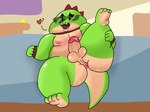 anthro anus bands belly butt eyewear feet genitals heart_symbol leg_grab legs_up male nipples nude penis smile solo sunglasses tail ugly-rat15508 brawl_stars supercell_(company) buzz_(brawl_stars) dinosaur prehistoric_species reptile scalie 4:3 hi_res