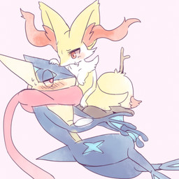 3_fingers ambiguous_anthro ambiguous_gender anthro arm_tuft biped black_body black_fur blue_body blush blush_lines bodily_fluids cheek_tuft chest_tuft closed_frown dipstick_tail duo eyebrows facial_tuft fingers front_view frown fur high-angle_view hip_tuft inner_ear_fluff lying markings mouth_closed multicolored_body multicolored_fur nude_ambiguous nude_anthro object_in_tail on_side orange_body orange_eyes orange_fur orange_inner_ear_fluff orange_nose orange_tail_tip pointy_ears prick_ears raised_inner_eyebrows shoulder_tuft side_view simple_background sitting stick stick_in_tail sweat sweatdrop tail tail_markings tapering_snout tongue tongue_out tuft two_tone_tail wariza white_body white_fur worried yellow_body yellow_fur yellow_tail melt_(artist) nintendo pokemon amphibian braixen canid generation_6_pokemon greninja mammal pokemon_(species) 1:1 2016 colored colored_sketch digital_drawing_(artwork) digital_media_(artwork) flat_colors sketch source_request unavailable_at_source
