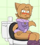 anthro bathroom blush bottomwear breasts clothed clothing denim denim_bottomwear denim_clothing embarrassed female fur jeans looking_at_viewer medallion open_mouth panties pants simple_background sitting solo tan_body tan_fur teacher toilet toilet_paper toilet_use topwear underwear zipper notmypornaccount bittersweet_candy_bowl lani_(bcb) domestic_cat felid feline felis mammal 2020 hi_res