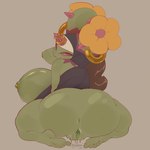 1:1 1_horn 2023 anus areola back_boob big_breasts big_butt bodily_fluids bottomless breasts brown_hair butt chiquita_(lexoastonov) clothed clothing elemental_creature fan_character feet female flora_fauna flower_(anatomy) generation_5_pokemon genital_fluids genitals green_body hair hand_behind_head headgear headwear hi_res horn horn_jewelry horn_ring huge_breasts humanoid humanoid_feet jewelry kneeling lazybracket looking_at_viewer looking_back looking_back_at_viewer maractus narrowed_eyes nintendo nipple_piercing nipples partially_clothed piercing pink_eyes plant plantigrade pokemon pokemon_(species) presenting presenting_hindquarters purple_eyes pussy rear_view ring_(jewelry) ring_piercing seductive seiza simple_background sitting smile soles solo spikes toes topwear vaginal_fluids