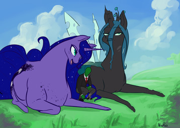 blue_body blue_fur blue_hair cutie_mark faceless_character faceless_male feathered_wings feathers female fur group hair hooves horn long_hair male open_mouth size_difference teal_eyes wings nivrozs friendship_is_magic hasbro my_little_pony mythology anon anonymous princess_luna_(mlp) queen_chrysalis_(mlp) arthropod changeling_(mlp) equid equine human mammal mythological_creature mythological_equine winged_unicorn 2014 hi_res