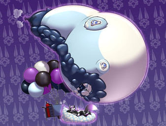 air_inflation balloon balloon_support black_body black_fur fur hair hyper hyper_inflation inflatable inflation motion_lines pattern_background purple_background purple_hair simple_background tail white_hair white_tail jacfox mythology hades_(atris_trinity) jettrax animate_inanimate dragon mythological_creature mythological_scalie scalie 2024 absurd_res hi_res