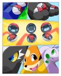 4:5 absurd_res ambiguous_gender comic deerrobin feral floatzel generation_4_pokemon generation_5_pokemon generation_6_pokemon goodra group hi_res lucario nintendo open_mouth pokeball pokemon pokemon_(species) tongue zebstrika