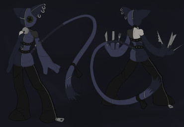 anthro bell button_(fastener) collar cutlery female fork kitchen_utensils knife multiple_angles piercing plushie solo tools what zipper appleliz toybox animate_inanimate felid humanoid living_plushie mammal model_sheet