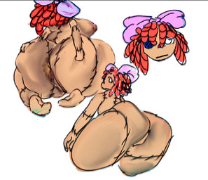 anus big_breasts bow_ribbon breasts butt butt_focus doll female hair nipples not_furry nude rag_doll_(toy) red_hair solo thick_thighs fagorio glitch_productions the_amazing_digital_circus ragatha_(tadc) animate_inanimate humanoid living_doll living_toy hi_res sketch