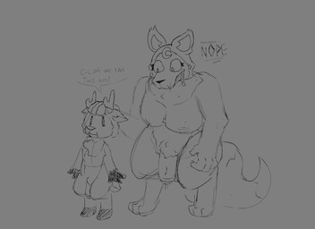 anthro breasts duo genitals gynomorph gynomorph/male intersex intersex/male male nipples penis burnout379 blushcrunch_studio dandy's_world eclipse_(dandy's_world) rudie_(dandy's_world) canid canine canis deer mammal new_world_deer reindeer wolf hi_res monochrome