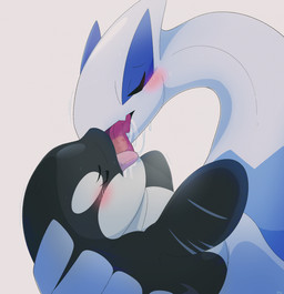 belly black_body black_fin blue_belly blush bodily_fluids duo eyes_closed feral kissing saliva simple_background white_background white_belly white_body white_wings wings dolphinproject nintendo pokemon aquatic cetacean dolphin generation_2_pokemon legendary_pokemon lugia mammal oceanic_dolphin orca pokemon_(species) toothed_whale 2026 hi_res