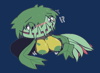 blush blush_lines bodily_fluids female green_hair green_nipples hair implied_transformation nipples plant simple_background solo sweat transparent_background oagoner nintendo pokemon carnivine elemental_creature flora_fauna generation_4_pokemon pokemon_(species) aliasing alpha_channel alternate_version_at_source digital_media_(artwork)