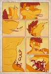 2016 ambiguous_gender anthro comic dinosaur dragon dromaeosaurid english_text european_mythology feral heart_symbol hi_res larger_anthro larger_male male mythological_creature mythological_scalie mythology neck_bulge oral_vore orange_body red_body red_scales reptile scales scalie size_difference slurping smaller_ambiguous smaller_feral swallowing tail text thaz_(artist) thaz_(character) theropod tongue tongue_out velociraptor vore western_dragon