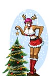 anthro boots breasts christmas_clothing christmas_tree clothing female footwear high_heeled_boots high_heels holidays plant shoes solo tree angsthewicked christmas deer mammal new_world_deer reindeer