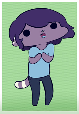 ambiguous_gender animated_gif anthro blue_clothing blue_shirt blue_topwear bottomwear bouncing clothed clothing fangs fur green_background hair open_mouth pants purple_body purple_fur purple_hair shirt simple_background solo tail teeth topwear mustachemutt sal_(salkitten) domestic_cat felid feline felis mammal 2d_animation animated digital_media_(artwork) frame_by_frame short_playtime