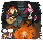 5_fingers anthro banjo_(instrument) big_breasts boots bottomwear braided_hair breasts brown_body brown_fur brown_hair cleavage clothed clothing denim denim_bottomwear denim_clothing dialogue duo female fingers footwear fur green_eyes guitar hair huge_breasts jeans male musical_instrument night open_mouth outside overweight overweight_anthro overweight_female pants pink_body pink_fur plucked_string_instrument shoes speech_bubble string_instrument tail teeth text thick_thighs white_body white_fur white_hair mr.pink canela_(mr.pink) pwink_(mr.pink) lagomorph leporid mammal rabbit english_text hi_res