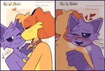 ambiguous_gender anthro blush blush_lines breath duo heart_eyes heart_symbol kissing simple_background suggestive text puppy_shiny_(artist) mob_entertainment poppy_playtime smiling_critters catnap_(poppy_playtime) dogday_(poppy_playtime) humanoid digital_media_(artwork) spanish_text