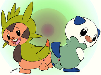 anthro anus ass_to_ass backsack balls buckteeth duo freckled_face freckles genitals looking_at_viewer male male/male naughty_face perineum presenting presenting_anus smile teeth mincheeto nintendo pokemon chespin generation_5_pokemon generation_6_pokemon oshawott pokemon_(species) hi_res
