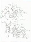 anthro clothed clothing comic daddy_kink dialogue duo_focus english_text fully_clothed graphite_(artwork) group half-length_portrait hi_res lizard male male/male monochrome portrait razinoats reptile scalie text time_lapse traditional_media_(artwork)