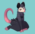 ambiguous_gender anthro blep blush claws ears_up fangs fur kneeling looking_at_viewer neck_tuft solo tail teeth thick_thighs tongue tongue_out tuft fosbat fosbat_(fosbat) american_opossum mammal marsupial virginia_opossum hi_res