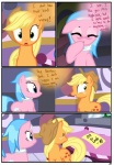 absurd_res aloe_(mlp) applejack_(mlp) border comic cutie_mark dialogue earth_pony english_text equid equine female feral friendship_is_magic hasbro hi_res horse mammal my_little_pony pony pyruvate text white_border