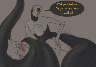 apode artificial_intelligence blush bodily_fluids cum duo erection female forced genital_fluids genitals hair interspecies legless machine male male/female male_penetrating not_furry nude penetration penis rape serpentine sex simple_background text penclshark portal_(series) valve valve_corporation glados draconcopode human mammal robot hi_res