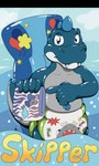 anthro balloon clothed clothing diaper inflatable looking_at_viewer male name_tag pattern_diaper pointing_at_object pool_float pool_toy pull-ups_(diaper) raft simple_background smile solo star teeth_showing wearing_diaper tag_the_tanooki_dragon skipper(zoran) animate_inanimate dinosaur fish living_inflatable marine prehistoric_species reptile scalie shark theropod tyrannosaurid tyrannosauroid tyrannosaurus tyrannosaurus_rex 3:5 absurd_res hi_res