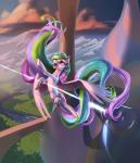 absurd_res detailed_background equid equine feathered_wings feathers female feral friendship_is_magic hasbro hi_res horn mammal my_little_pony mythological_creature mythological_equine mythology nadnerbd princess_celestia_(mlp) solo winged_unicorn wings