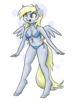 accessory anthro anthrofied back_wings bikini blonde_hair blue_bikini blue_clothing blue_swimwear breasts chest_tuft cleavage clothed clothing cross-eyed cutie_mark derp_eyes feathered_wings feathers female fetlocks flower flower_in_hair front-tie_bikini fur geometric_background grey_body grey_fur hair hair_accessory hooves navel open_mouth open_smile plant side-tie_bikini simple_background smile solo string_bikini swimwear swimwear_only tail tuft two-piece_swimsuit unguligrade white_background wings yellow_tail king-kakapo friendship_is_magic hasbro my_little_pony mythology derpy_hooves_(mlp) equid equine mammal mythological_creature mythological_equine pegasus 2016 full-length_portrait hi_res portrait