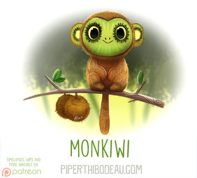 ambiguous_gender branch brown_body brown_fur feral food fruit fur humor kiwifruit looking_at_viewer plant pun simple_background smile solo visual_pun white_background wood piper_thibodeau food_creature haplorhine mammal monkey primate 2017 digital_media_(artwork) digital_painting_(artwork) painting_(artwork)
