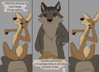 anthro anus blue_markings brown_body butt disappointed duo female grey_background grey_body hooves interspecies kneeling kneeling_sex male male/female markings penetration sex simple_background slim_female smile smiling_at_another smiling_at_partner tail text vaginal vaginal_penetration srjakbee tales_from_graycove gryff_(m.a._marshall) hazel_(m.a._marshall) canid canine canis deer mammal wolf hi_res spanish_text