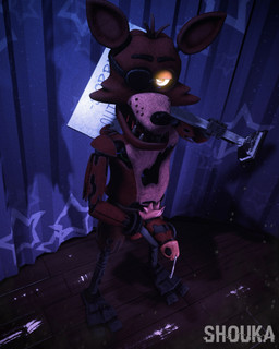 2_toes 4_fingers anthro balls big_penis biped black_eyebrows black_nose bodily_fluids curtains dramatic_lighting dust eye_patch eyebrows eyewear feet fingers floor fur fur_tuft genital_fluids genitals high-angle_view holding_object holding_sign hook hook_hand leaking looking_at_viewer machine male masturbation on_model penis pointy_ears precum presenting presenting_penis pubes purple_curtains red_body red_fur red_penis robotic_legs segmented_penis sharp_teeth sign smoke solo teeth toes tuft wood wood_floor yellow_eyes shoukaart five_nights_at_freddy's scottgames foxy_(fnaf) animatronic canid canine fox humanoid mammal robot robot_humanoid 3d_(artwork) digital_media_(artwork) hi_res source_filmmaker_(artwork) watermark