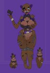 anthro bow_tie breast_grab breasts brown_body brown_fur clothing endoskeleton female fur genitals glowing glowing_eyes group hand_on_breast hat headgear headwear looking_at_viewer machine markings nipples nude open_mouth penetrable_sex_toy plushie pussy sex_toy simple_background smile teeth top_hat trio alexleviafan five_nights_at_freddy's five_nights_at_freddy's_4 scottgames freddy_(fnaf) nightmare_freddy_(fnaf) animatronic bear mammal robot ursine digital_media_(artwork)