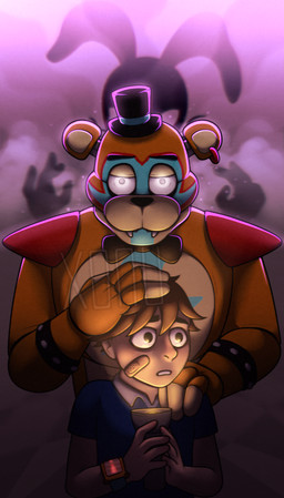 age_difference anthro band-aid bandage black_eyes black_nose bodypaint bow_tie bracelet brown_hair clock clothed clothing ear_piercing ear_ring face_paint fangs female flashlight frown glowing glowing_eyes group hair half-closed_eyes hand_on_head hand_on_shoulder hat headgear headwear holding_flashlight holding_object jewelry long_ears looking_aside looking_at_viewer looking_away machine male multicolored_body multicolored_ears narrowed_eyes orange_body orange_ears piercing purple_background purple_eyes purple_sclera raised_arm ring_piercing rockstar round_ears sharp_teeth shirt short_hair shoulder_guards silhouette simple_background size_difference smoke spiked_bracelet spikes standing tan_body tan_ears tan_nose tan_skin teeth top_hat topless topless_anthro topless_male topwear watch white_eyes young young_human young_male younger_male xonuq five_nights_at_freddy's five_nights_at_freddy's:_security_breach scottgames steel_wool_studios glamrock_freddy gregory_(fnaf) vanny_(fnaf) animatronic bear human lagomorph leporid mammal rabbit robot 2021 absurd_res half-length_portrait hi_res portrait