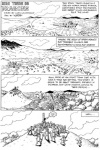 2009 2:3 anthro background_shot base_four_layout black_and_white canid canine comic crowd english_text equid equine female four_frame_image four_row_layout group gustav_(here_there_be_dragons) here_there_be_dragons horse karno lake male mammal monochrome mouse murid murine narration pointy_speech_bubble rodent speech_bubble tail text text_box town village