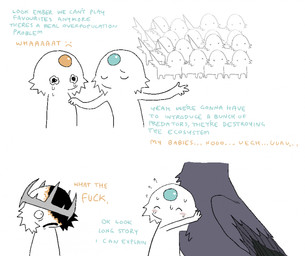 ambiguous_feral ambiguous_gender anthro blue_gem blue_text blush blush_stickers bodily_fluids crown crying dialogue duo eyes_closed faceless_ambiguous faceless_character faceless_feral feathers feral folded_wings forehead_gem fur gem grey_crown group headgear mouthless nervous nervous_sweat noseless open_mouth profanity purple_body purple_feathers purple_wings simple_background split_color_body sweat tears text white_background white_body white_fur wings yellow_gem yellow_text jejejunum ember_(jejejunum) secret_(jejejunum) wither_(jejejunum) avian bird fraid_(species) nethermare 2025 comic digital_drawing_(artwork) digital_media_(artwork) hi_res female_(lore) male_(lore)