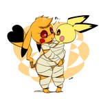 anthro anthrofied bandage bdsm blush bondage bound bound_together breasts brown_sclera carrying_another cleft_tail clothing cobondage cosplay_pikachu_(costume) duo female larger_female male mummy_wrappings pokemon_speak red_sclera short_stack size_difference smaller_male tail text thick_thighs wide_hipped_female wide_hips joaoppereiraus nintendo pokemon cosplay_pikachu_(character) kanna_(joaoppereiraus) leroy_(joaoppereiraus) pikachu_libre generation_1_pokemon generation_2_pokemon mammal pichu pikachu pokemon_(species) rodent shiny_pokemon hi_res