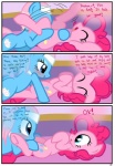 2013 absurd_res blue_eyes blush comic cunnilingus cutie_mark dialogue duo earth_pony english_text equid equine female female/female feral friendship_is_magic fur hair hasbro hi_res horse lotus_(mlp) mammal my_little_pony oral pink_body pink_fur pink_hair pinkie_pie_(mlp) pony pyruvate sex text vaginal