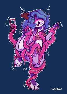 3_toes anthro antlers blue_hair blush braces clothed clothing eyewear feet female floppy_ears glasses hair horn laugh lop_ears paws purple_body removed_glasses restrained simple_background slime solo tentacles tickle_fetish tickling toes transparent_background under_clothes underwear underwear_only candypawz jackalope lagomorph mammal alpha_channel hi_res