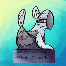 abstract_background anthro anus beak bedroom_eyes brown_eyes butt chair feathers furniture gradient_background grey_body grey_feathers half-closed_eyes head_feathers looking_back male multicolored_body multicolored_feathers narrowed_eyes on_chair presenting presenting_hindquarters seductive simple_background sitting sitting_on_chair smug_grin solo tail tail_feathers toony white_body white_feathers undergreysnest bird_(undergreysnest) avian bird 1:1 2024 colored dated shaded signature watermark