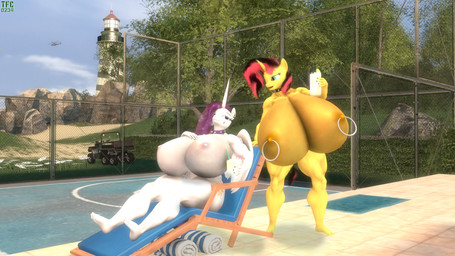 anthro big_breasts breasts duo female huge_breasts hyper hyper_breasts muscular muscular_anthro muscular_female nipples nude piercing tfc0234 equestria_girls friendship_is_magic hasbro my_little_pony princess_celestia_(mlp) sunset_shimmer_(eg) equid equine horse mammal pony 16:9 3d_(artwork) digital_media_(artwork) hi_res source_filmmaker_(artwork) widescreen