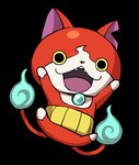 2_tails ambiguous_gender feral fur jumping looking_at_viewer multi_tail multicolored_body multicolored_fur open_mouth red_body red_fur simple_background solo tail transparent_background two_tone_body two_tone_fur white_body white_fur unknown_artist level-5 yo-kai_watch jibanyan domestic_cat felid feline felis mammal alpha_channel full-length_portrait official_art portrait