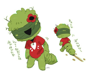 accessory anthro clothed clothing dialogue flower flower_in_hair green_body hair hair_accessory long_tail male plant shirt simple_background solo tail text topwear white_background 2_3up cult_of_the_lamb massive_monster_(studio) leshy_(cult_of_the_lamb) bagworm japanese_text translation_request