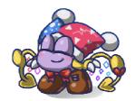 clothing fool's_hat hat headgear headwear simple_background solo box_xod kirby_(series) nintendo marx_(kirby) 2019 low_res thumbnail