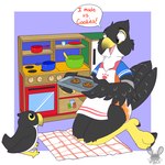 anthro apron clean_diaper clothed clothing cookie diaper food male plushie solo text wearing_diaper heyitsjaq nephy_abdl_(peregrine) avian bird falcon falconid peregrine_falcon 1:1 english_text hi_res